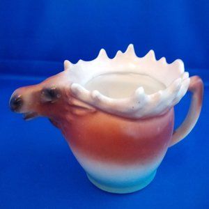 vintage moose or elk head creamer made in Czechoslovakia